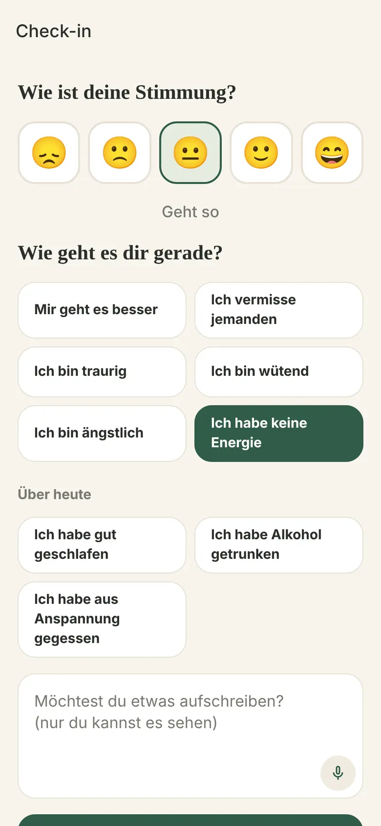 Emotionaler Check-in
