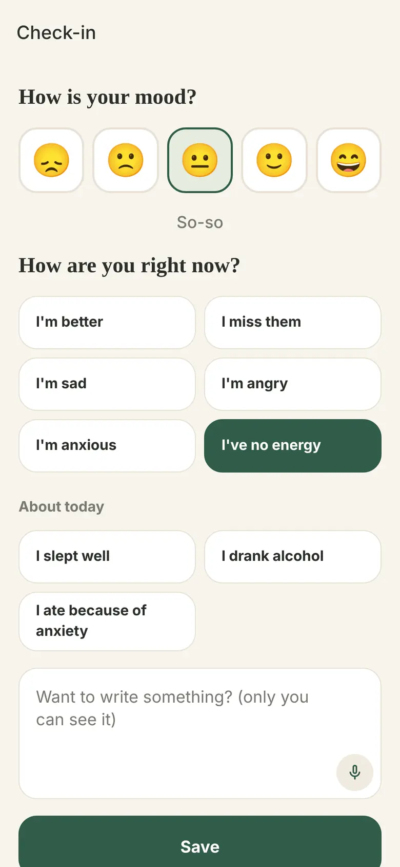 Emotional check-in