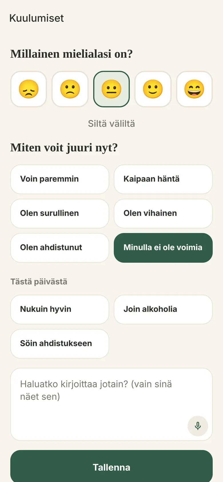 Tunnekuulumiset