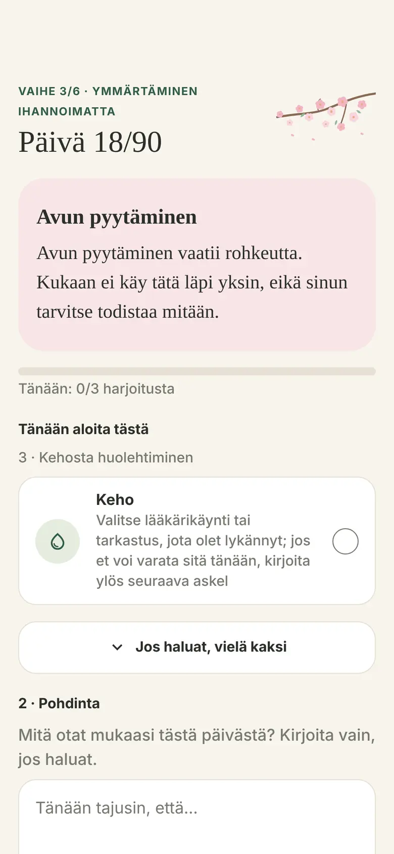 Päivän harjoitus