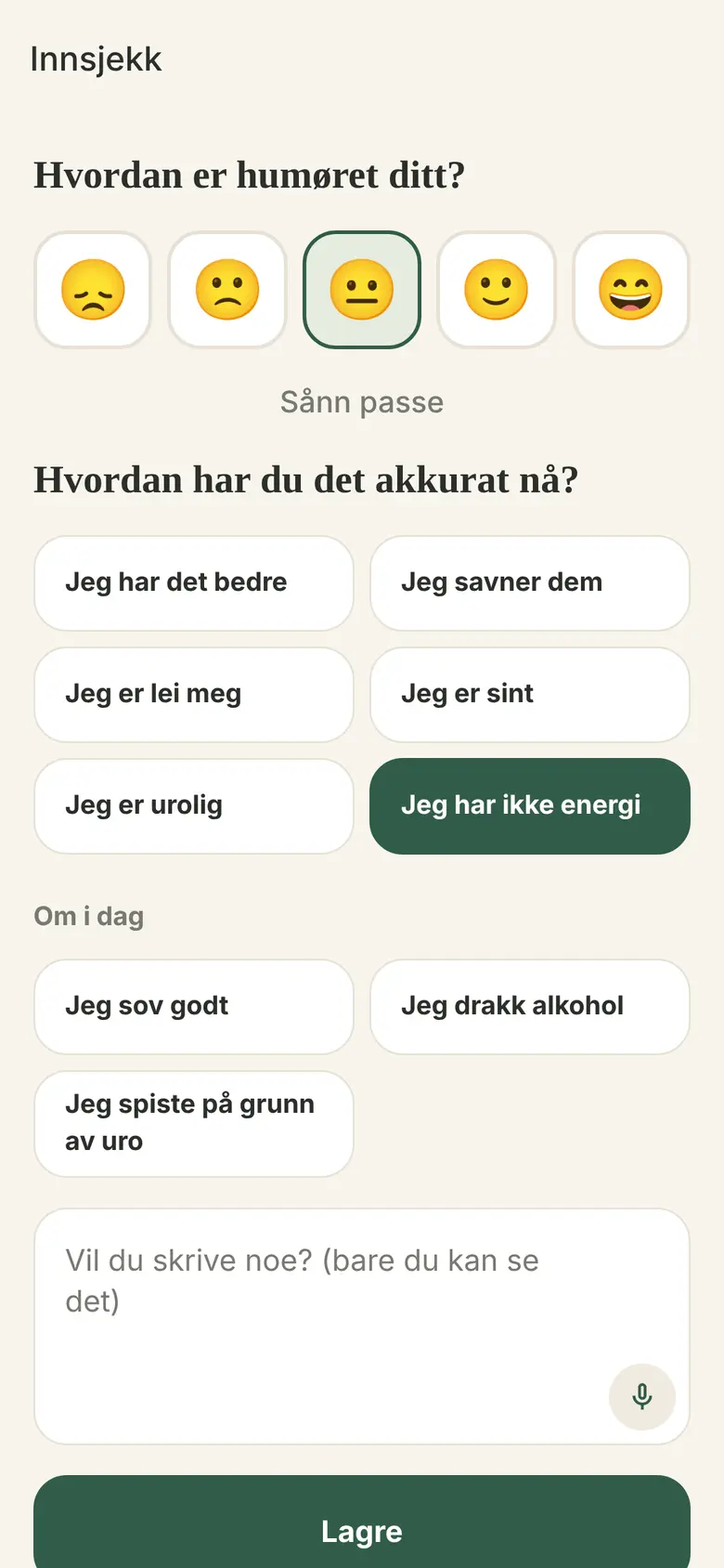 Følelsesmessig innsjekk