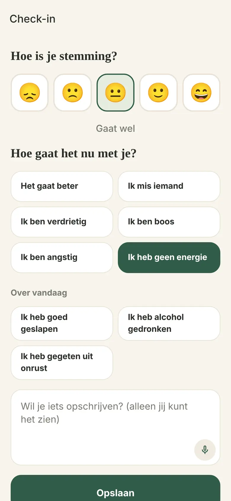 Emotionele check-in